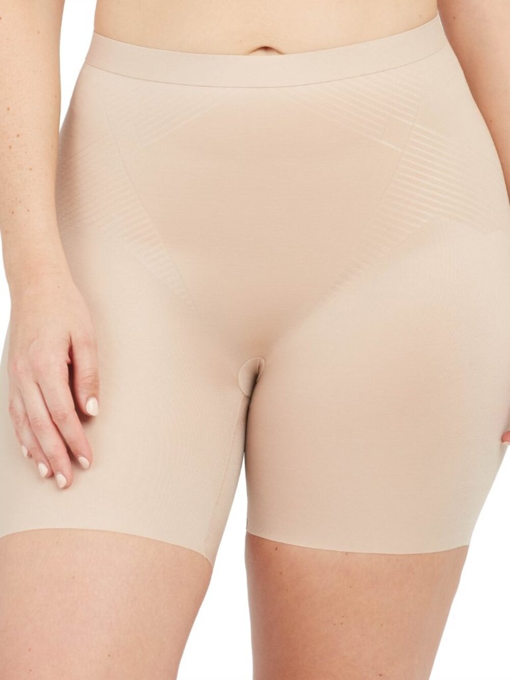 #1556 Spanx Thinstincts 2.0 High-Waisted Mid-Thigh Girl Shorts - Champagne Bei